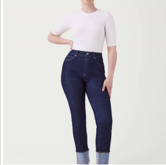 SPANX Denim - Spanx Denim Cuffed Leg Raw indigo high rise